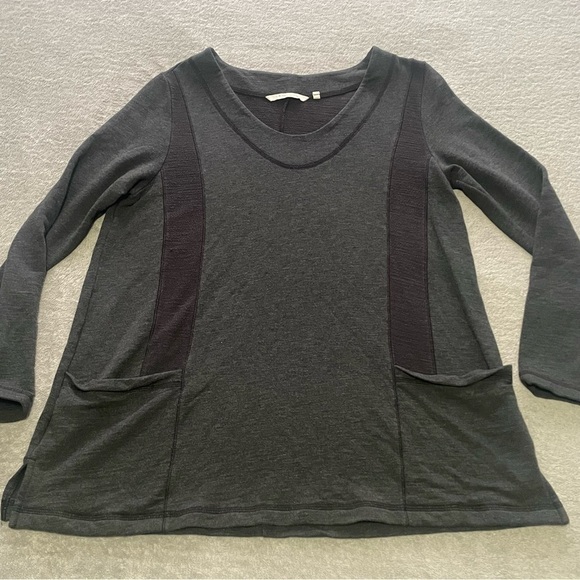 SOFT surroundings grey pocket tunic size medium VGUC - Picture 2 of 6